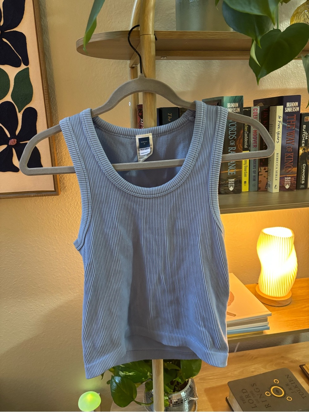 Old Navy Light Blue Ribbed Tank Top